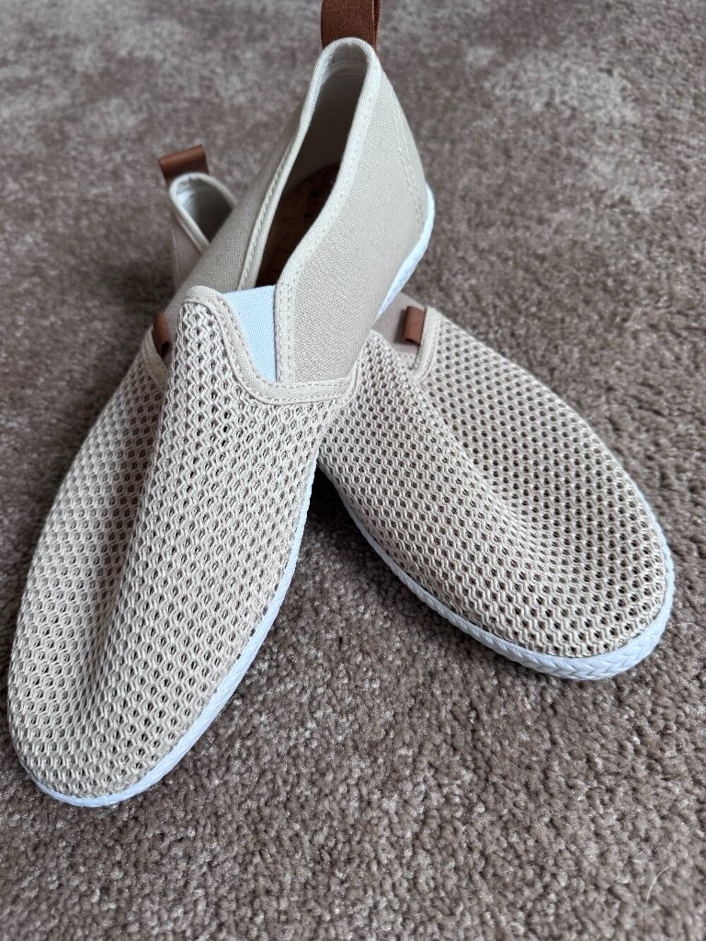H&M Mesh Slip-On Espadrille Sneakers Beige Tan Cork